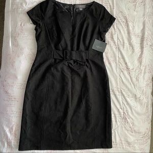 NWT Petite Liz Claiborne cotton black belted dress
